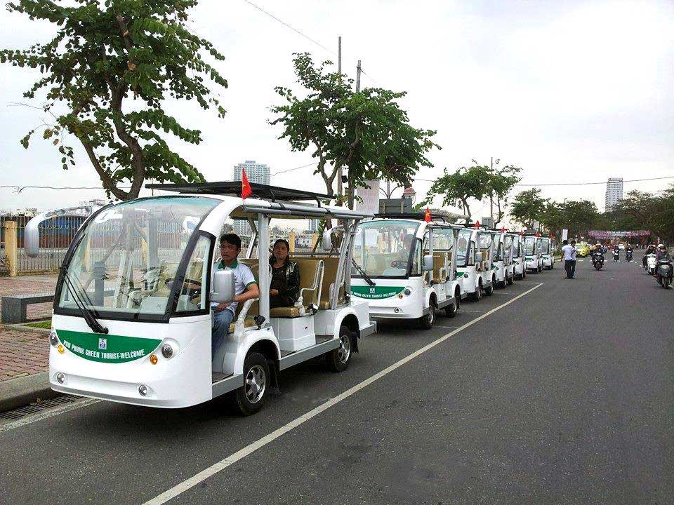 xe điện du lịch đà nẵng thu hút khách du lịch tham quan