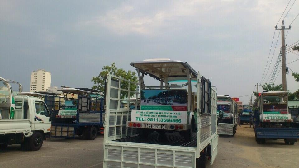 xe điện phú phong phục vụ khách tham quan tại chu lai trường hải